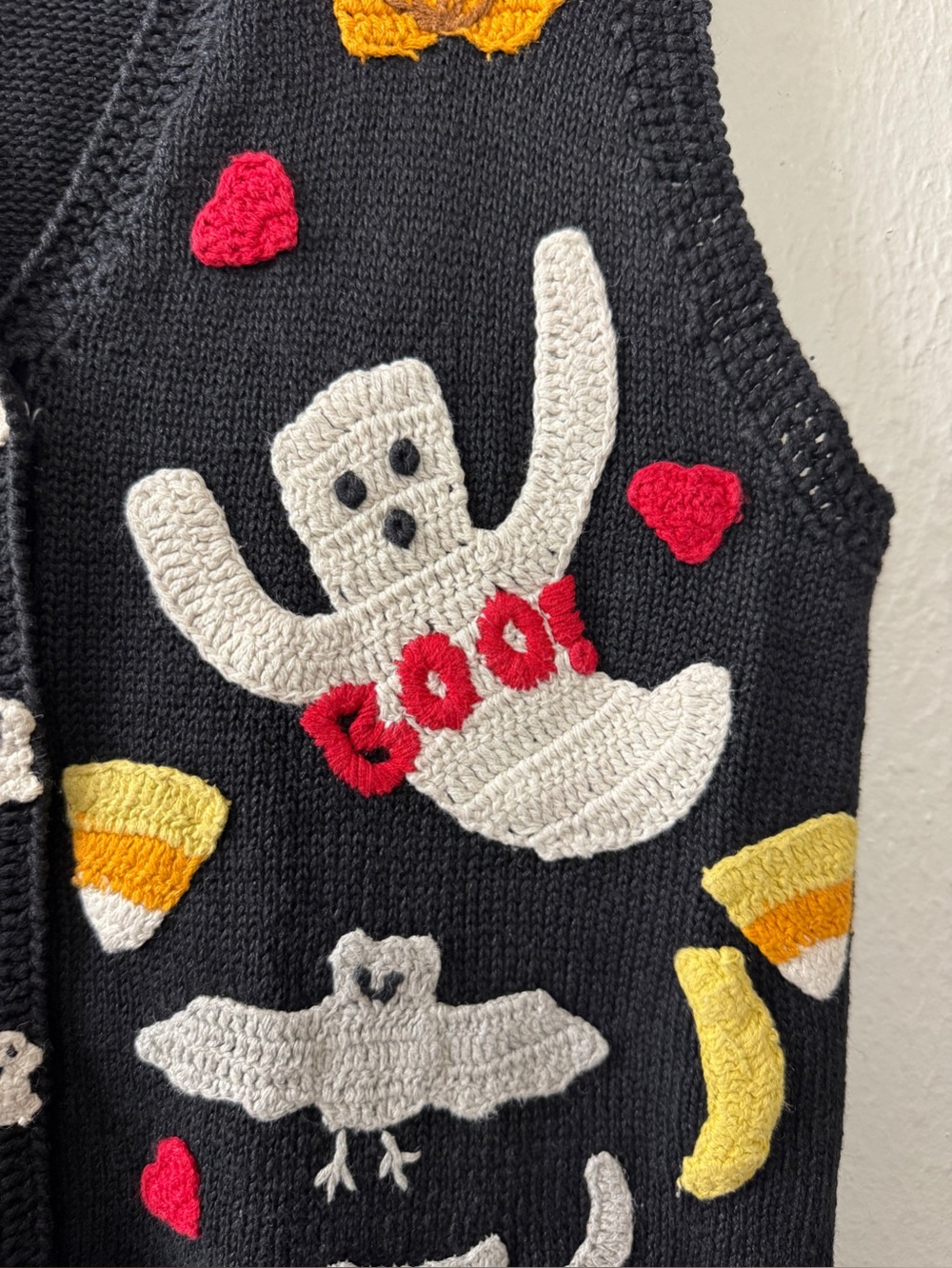 Vintage 90s Eagle’s Eye Handknit Halloween Vest - Picture 4 of 11